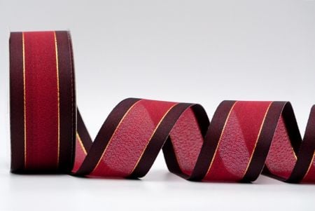 Red and Black Two Tone Satin and Gold Lining Ribbon_K1773-273